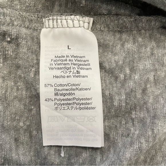 J. Crew Women’s Short Sleeve Ruffle Cotton Blend Gray Top Tee T-Shirt Size Large - Picture 4 of 4